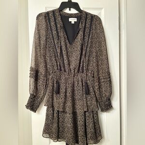 Allison New York printed black mini dress extra small